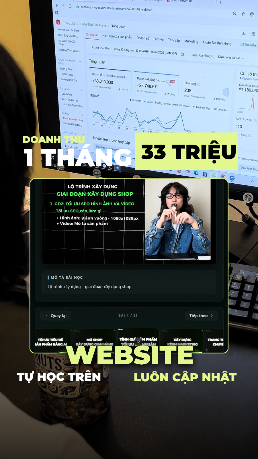 🔥 Tự học trên webstie đạt doanh thu 33 triệu trên tháng
